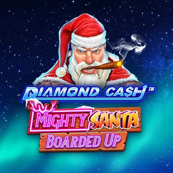 Diamond Cash Mighty Santa Boarded Up by Greentube, showcased at lizarocasino-be.com – game logo